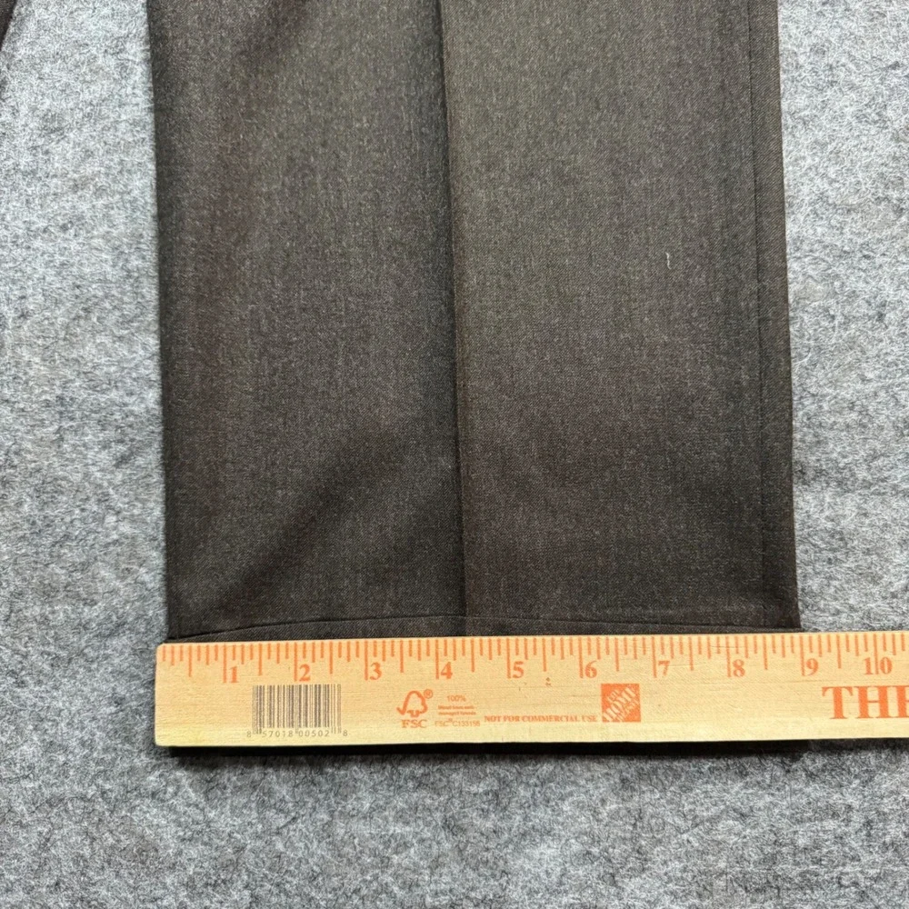 Ermenegildo Zegna Double Pleated Dress Pants Mens 36x29 Wool Brown Cuffed Hem